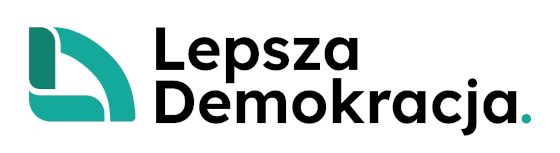 Logo stowarzyszenia Lepsza Demokracja i link do strony domowej